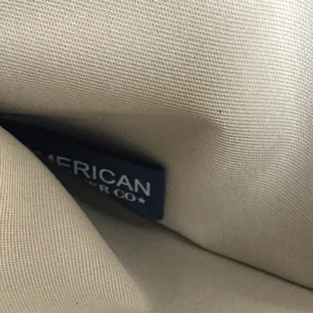 American Leather Co Tan Tooled Envelope Wallet Small Clutch Wristlet Leather - Picture 11 of 11